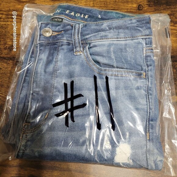 American Eagle Jeans 4 R Jegging Super Hi Rise Next Level Stretch Medium Light - Picture 13 of 13